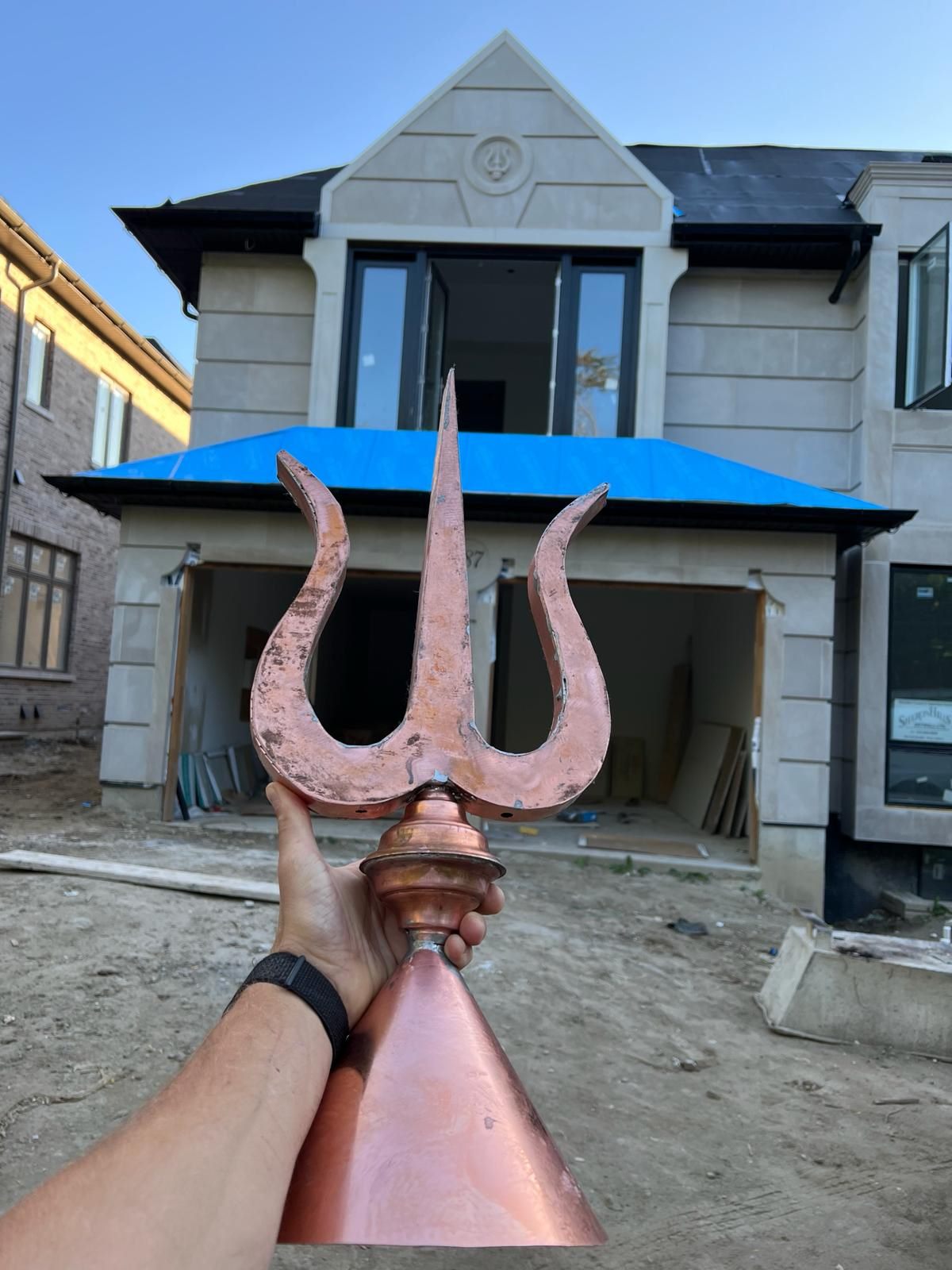 Copper Finial Detail (During)